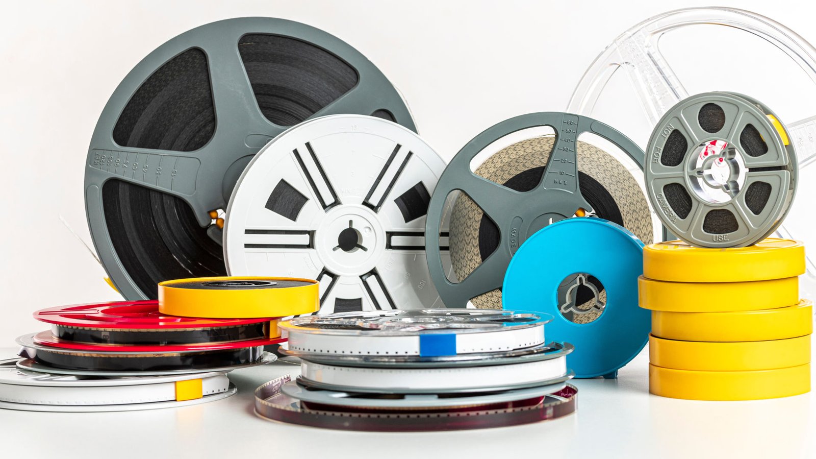 Movie Film Reel Digitizing Home movie film reels and vintage film prepared for digitizing and digital preservation